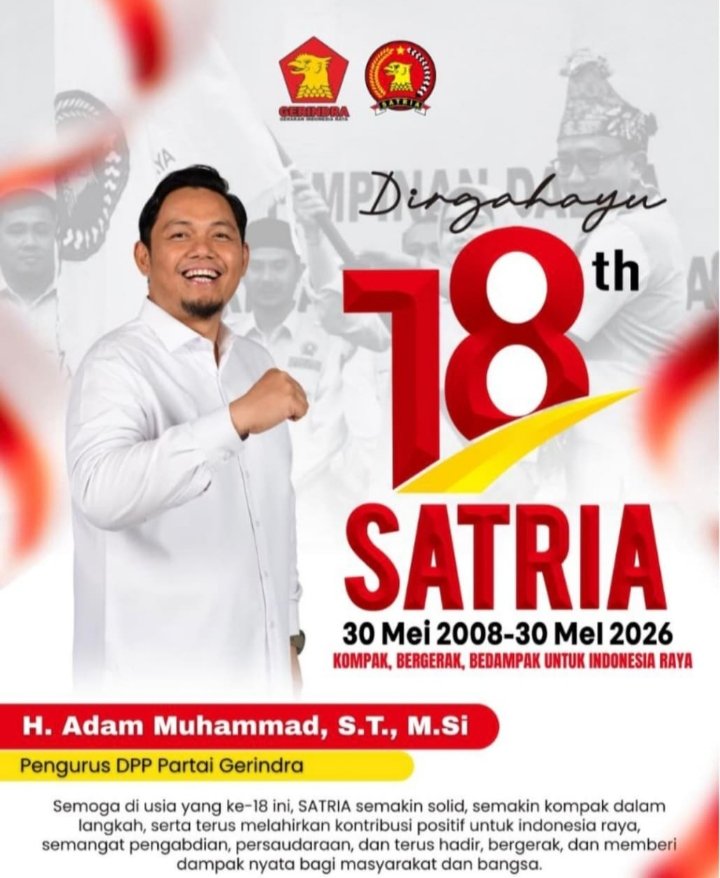 SATRIA Gerindra Rayakan Hari Ulang Tahun Ke-18, Perkuat Semangat Pengabdian Untuk Indonesia Raya