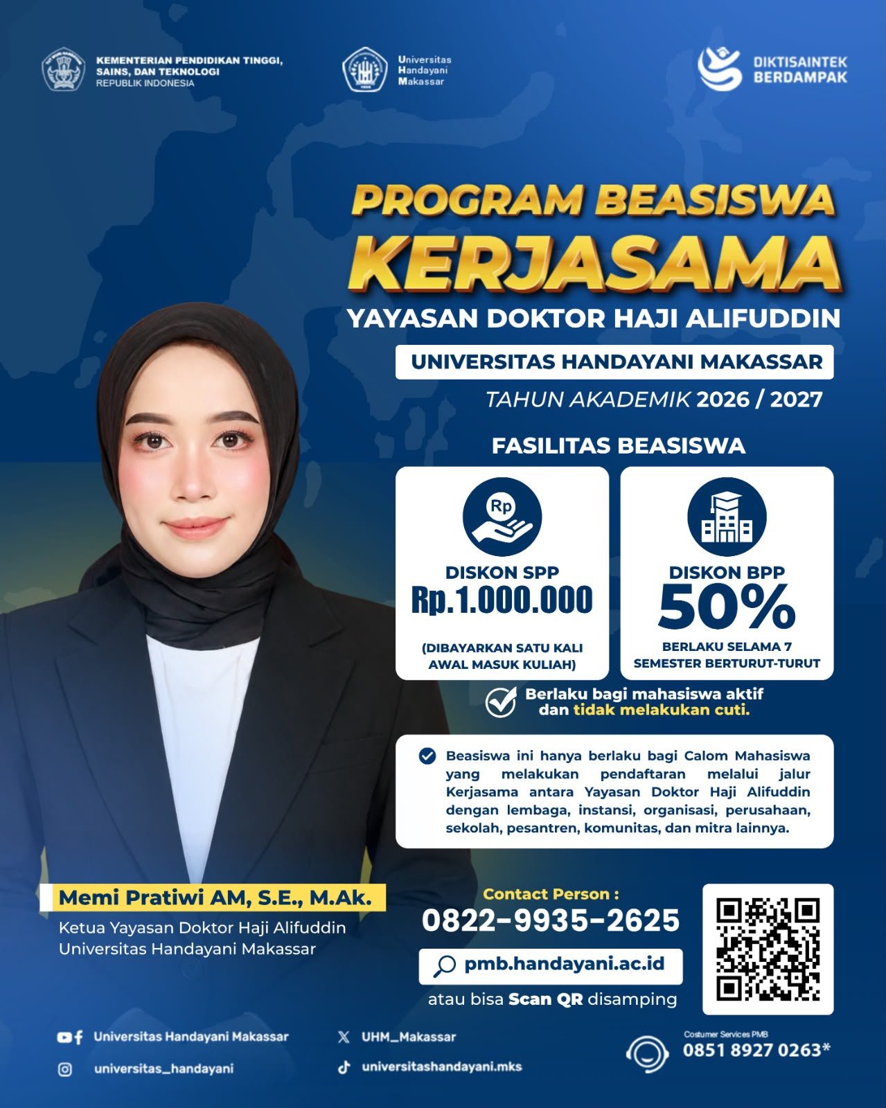 Beasiswa Kerjasama Yayasan Doktor Haji Alifuddin ( Universitas Handayani Makassar)