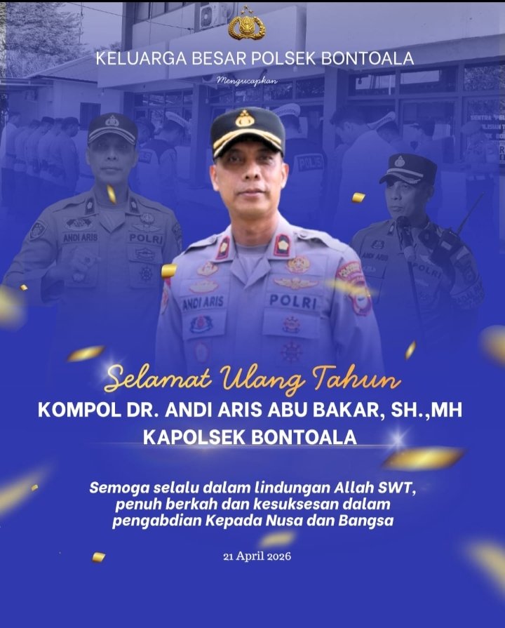 Ucapan selamat Ulang Tahun Kapolsek Bontoala, Bentuk Apresiasi dan Doa dari Pimpinan Pemburuberitasul-sel.