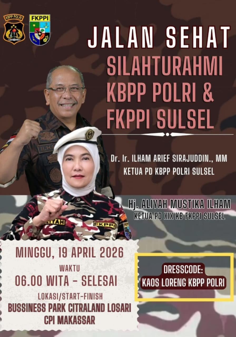Jalan Sehat Silaturahmi KBPP POLRI & FKPPI SulSel Siap Digelar Di CPI Makassar
