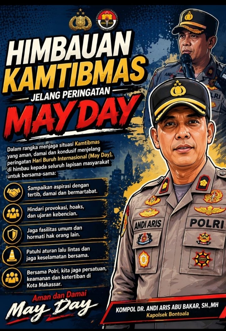 Kapolsek Bontoala Imbau Masyarakat Jaga Kamtibmas Jelang Peringatan May Day di Makassar