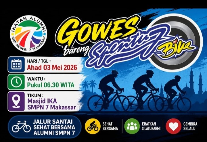 Gowes Bareng Spensa 7 Bike Siap Meriahkan kebersamaan SMPN 7 Makassar