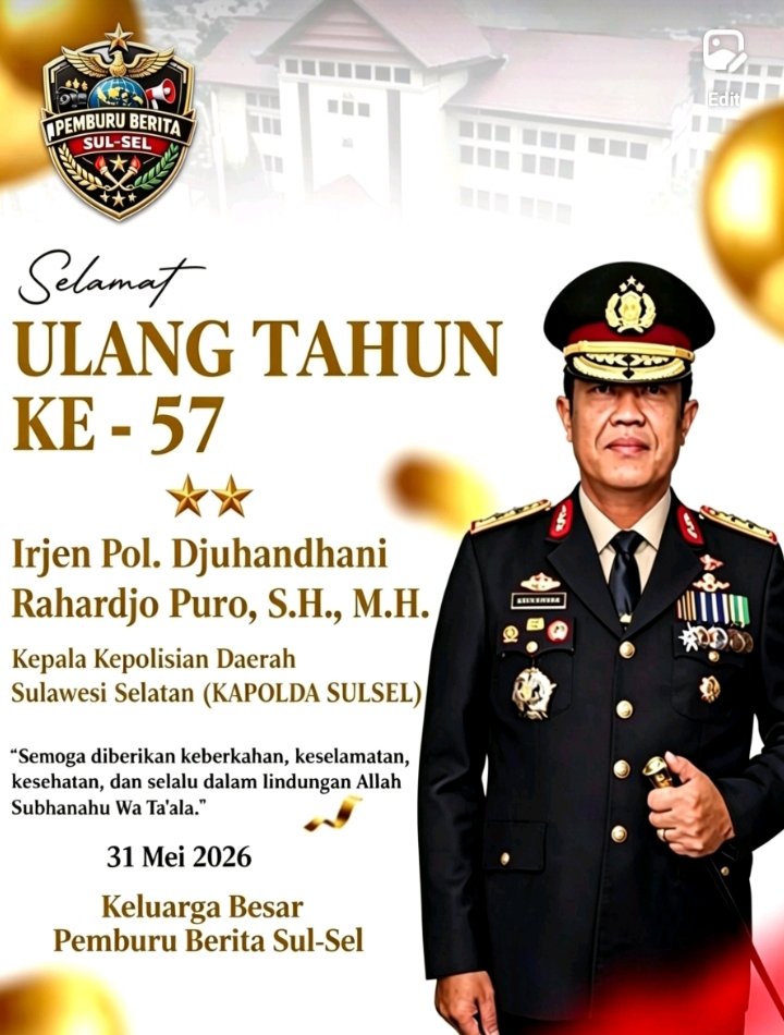Keluarga Besar Pemburu Berita Sul-Sel Sampaikan Ucapan Selamat Ulang Tahun ke-57 kepada Kapolda Sulsel