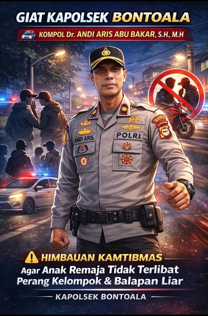 GIiat Kapolsek Bontoala: Himbauan Kamtibmas Tekan Perang Kelompok & Balapan Liar