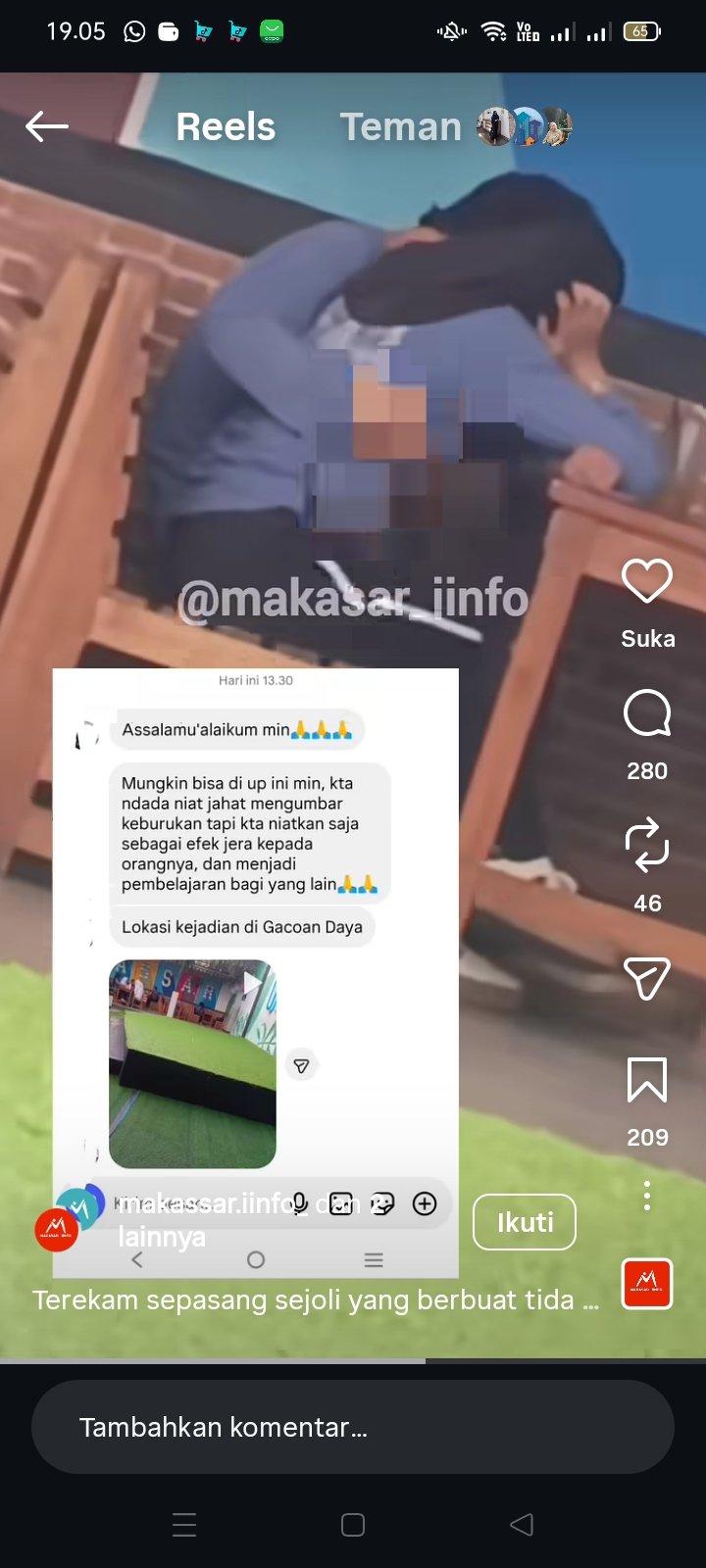 Sepasang Sejoli Diduga Berbuat Tidak Senonoh di Tempat Umum, Terekam Kamera  CCTV