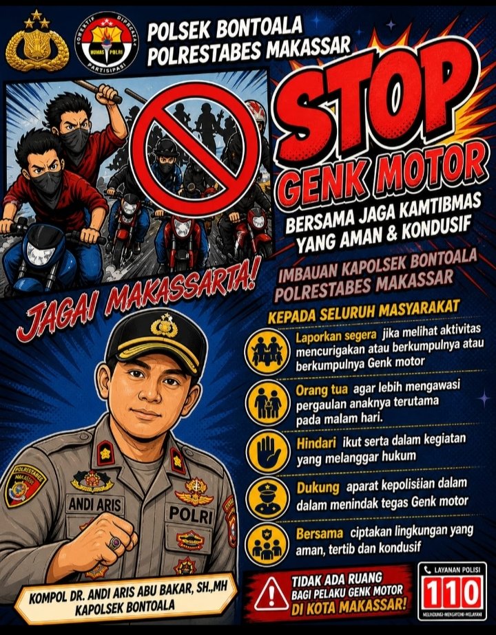 Polsek Bontoala, polrestabes Makassar Tegaskan Komitmen Berantas Geng Motor