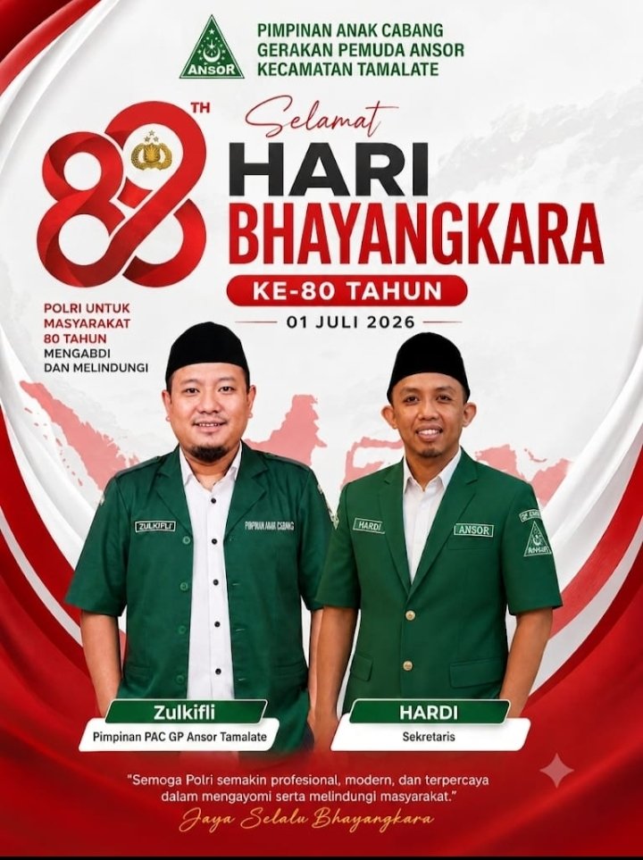 PAC GP Ansor Tamalate Sampaikan Ucapan Selamat Hari Bhayangkara ke-80, Perkuat Sinergi untuk Pengabdian kepada Masyarakat